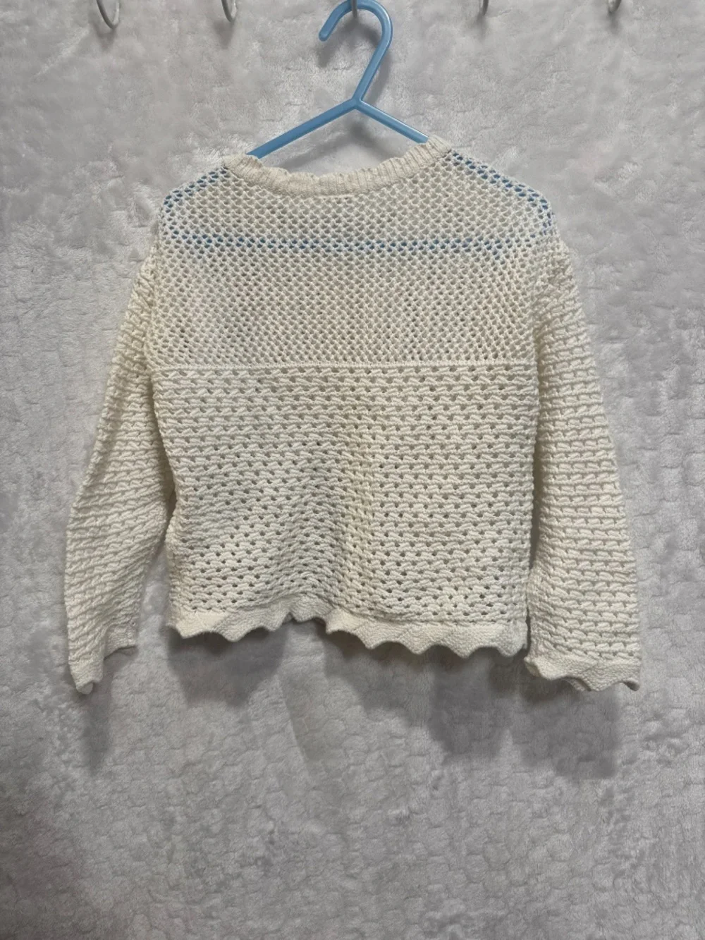 Baby gap crochet cardigan sweater toddler girl size 2T Off White open knit